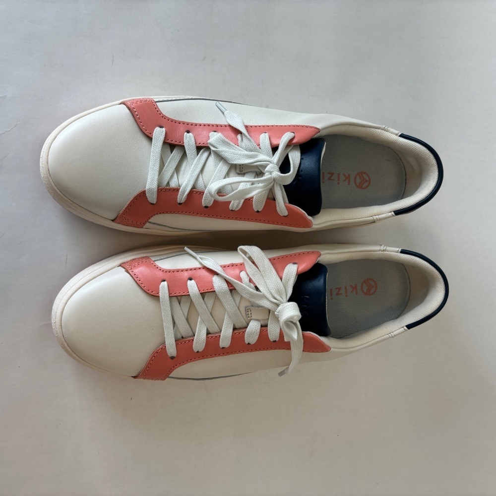 Kizik Womens Vegas White PInk Low Top Lace Up Casual Sneakers Shoes Size 12.5 - Picture 3 of 10